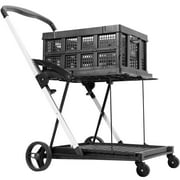 Life Finds Collapsible Rolling Shopping Cart with Removable Basket