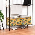 thumbnail image 3 of Yayeee Foldable Storage Basket for Shelves with Handles Set of 2 Waterproof Cloth Bins, Yellow Sardines Pattern, 3 of 7