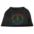 thumbnail image 1 of Rhinestone Rainbow Peace Sign Shirts Black Xxxl (20), 1 of 4