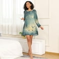 thumbnail image 4 of FORMRS Womens Long Sleeve Nightgowns Crew Neck Sleep Shirt Soft Pajamas Sizes S-3XL, Night Forest Scene, 4 of 8
