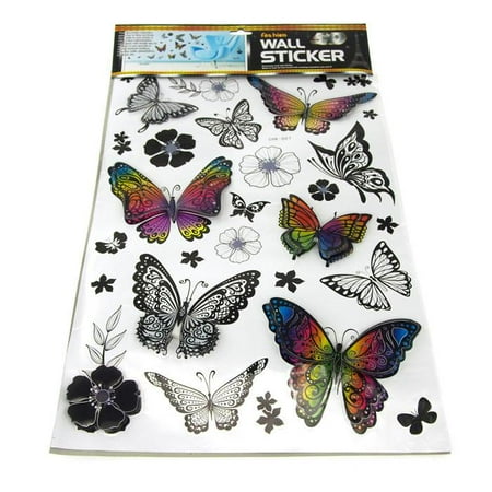 Sudden Shadows Wall Stickers - Butterfly Shadowed Wall Decor, 3D Stickers