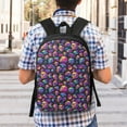 thumbnail image 5 of Disketp Skull rainbow star mushroom School Backpack, Lightweight Basic Middle School Bookbags 17 Inch Casual Daypack for Student College, Travel or Outdoor, 5 of 6