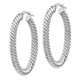 thumbnail image 2 of FB Jewels Leslie's 10K White Gold Polished Twisted Oval Hoop Earrings, 2 of 3