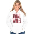 thumbnail image 3 of Third Wheel Funny Sarcastic Dating Unisex Fleece Graphic Zip Up Hoodie Brisco Brands 4X, 3 of 5
