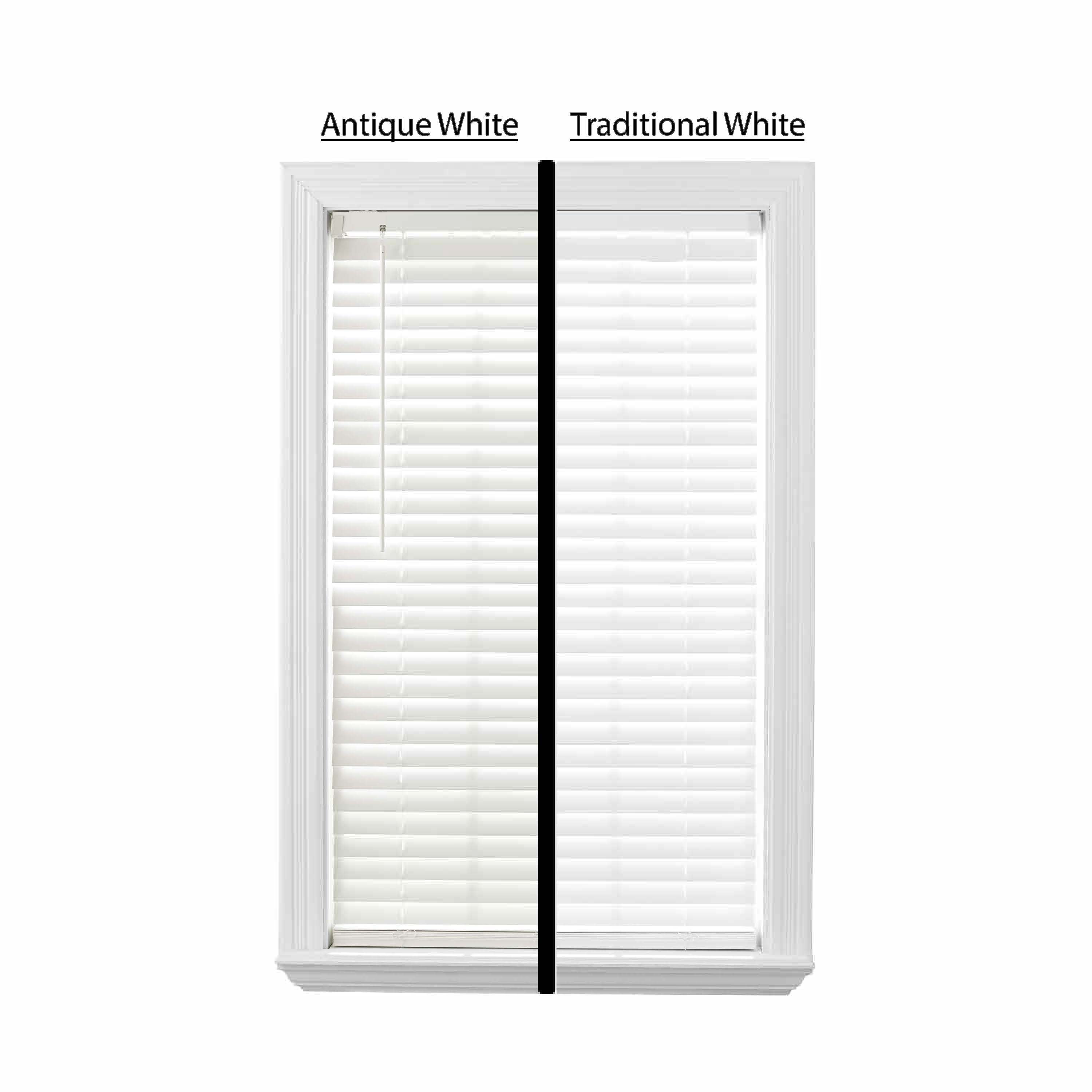 (2 pack) Better Homes & Gardens 2" Cordless Faux Wood Horizontal Blinds, Antique White, 35" W x 72" L