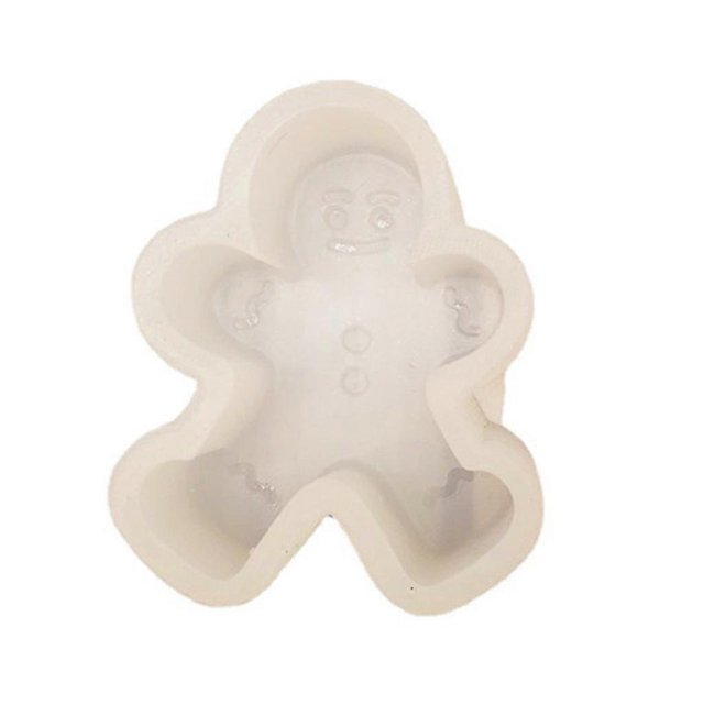 Molde de silicona 3D con forma de hombrecito de jengibre y árbol de Navidad para hacer velas, moldes de resina, moldes de arcilla para jabón, herramienta para decorar pasteles y chocolate.