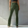 thumbnail image 5 of CHWGFWL Casual Pants for Women Women's Velvet Elastic Waist Flare Leg Palazzo Long Pants Trousers Women's Casual Pants Elastic Waist Pants for Women (Green2 ,XL), 5 of 6