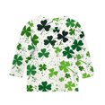 thumbnail image 4 of Posijego T-Shirt Filles Garçons Fête de la Saint-Patrick Manches 3/4 Col Rond Graphique Tee Ample Décontracté, 4 of 5