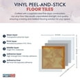 thumbnail image 4 of PowerSellerUSA Vinyl Self Adhesive Floor Tiles, 12x12 inches with 1.2 mm Thick 40-Pieces Contemporary Design Peel and Stick Floor Tile Stickers, Square Flooring Tiles for Kitchen, Woodtone Square, 4 of 8