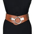 thumbnail image 3 of Deyuer Wide Elastic Belt Women Versatile Solid Color Stretchy Dress Belt Faux Leather Alloy Buckle Waistband.Red, 3 of 8