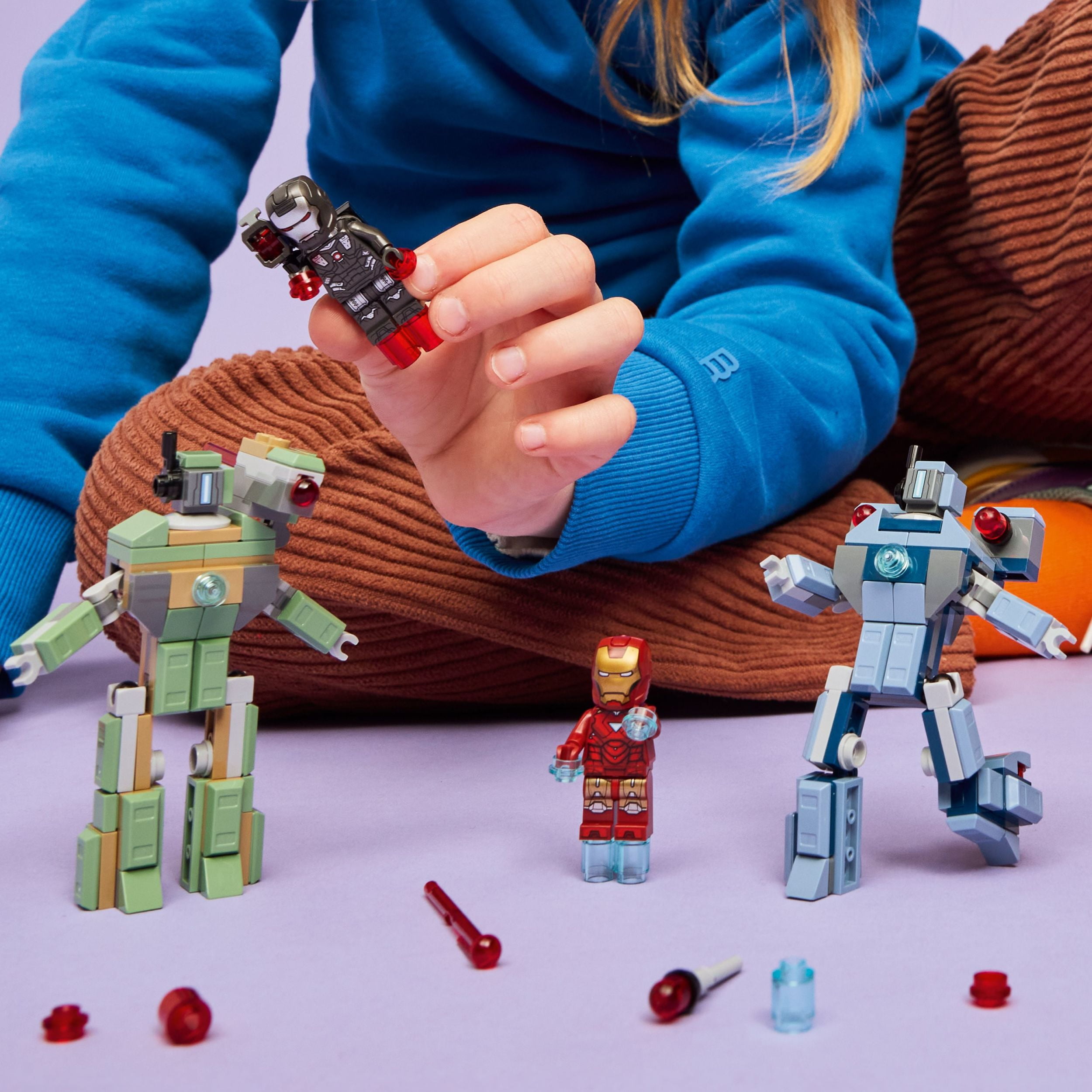 LEGO Marvel Iron Man & War Machine vs. Hammer Drones Building Toy - Pretend Play Set W/ 2 Toy Minifigures - Kids Building Blocks for Boys & Girls, Ages 7+ - Gift Idea for Birthdays - 76320, LEGO Iron Man & War Mac 76320