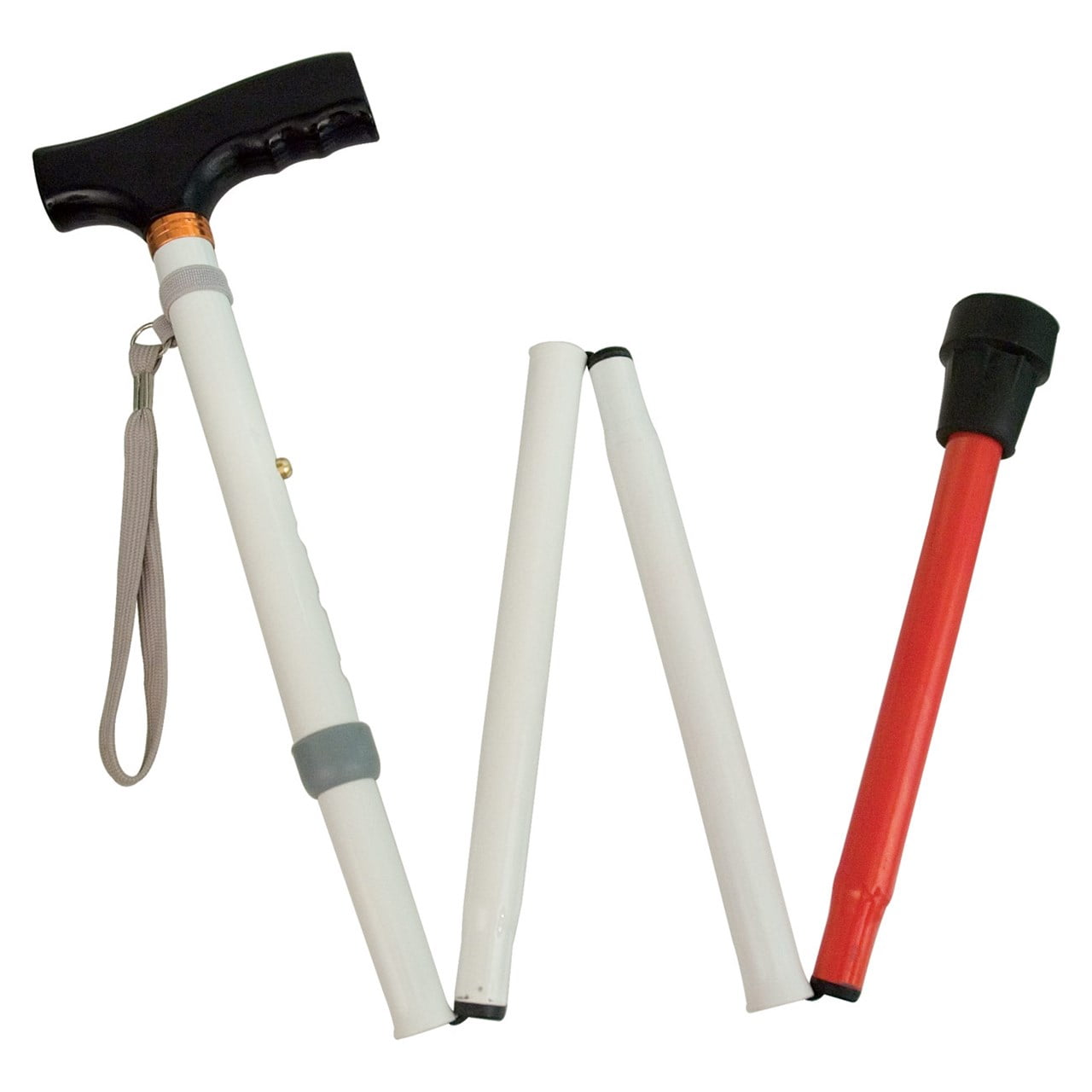 Adjustable Folding Support Cane ft Blind 3740in