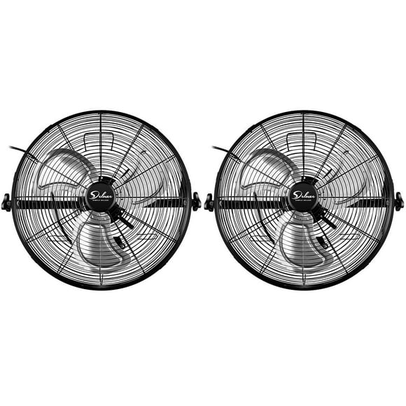 Simple Deluxe Ventilateur Mural Noir de 20 Pouces à Haute Vélocité 3 Vitesses, Lot de 2 HIFANXWALLMOUNT20X2