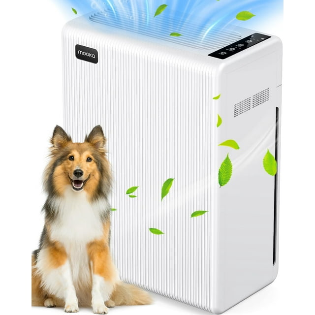 Purificador de aire MOOKA FAMILY E-300L para habitación grande de 162 m², color blanco