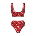 thumbnail image 5 of Daiia Bulldog Red Women's Bikini Set Two Piece Swimsuit High Waisted Bikini Adjustable Straps Bikini Perfect for Beach, Pool, and Summer Vacation-Small, 5 of 9