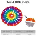 thumbnail image 6 of Colorful Rainbow Tie Dye Spiral Pattern Round Fitted Tablecloth with Elastic Edge,Dining Table Cover Waterproof,Outdoor Round Tablecloth for Camping,Dining,Indoor and Outdoor, 6 of 7