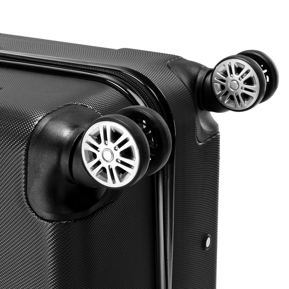 3-Piece Travel Lightweight Suitcases, ABS Trolley Case (20"/24"/28"), with Rolling Wheels, Lightweight, Large Capacity, Suitable for Travel, Black