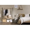 thumbnail image 3 of South Shore Furniture Sweedi Wooden Clothes Rack with Storage Shelves for Kids, in Natural and Olive green, 3 of 10