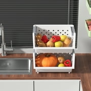 Vcansay 4 Packs Plastic Stackable Storage Basket, Large Stacking Baskets, Open Front Stacking Plastic Bins, White