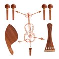 thumbnail image 4 of Muslady Ensemble d'Accessoires pour Violon 4/4, Bois Massif Rouge avec Queue, Repose-Joues, Goupille de Bout, Chevilles de Réglage, 4 of 8