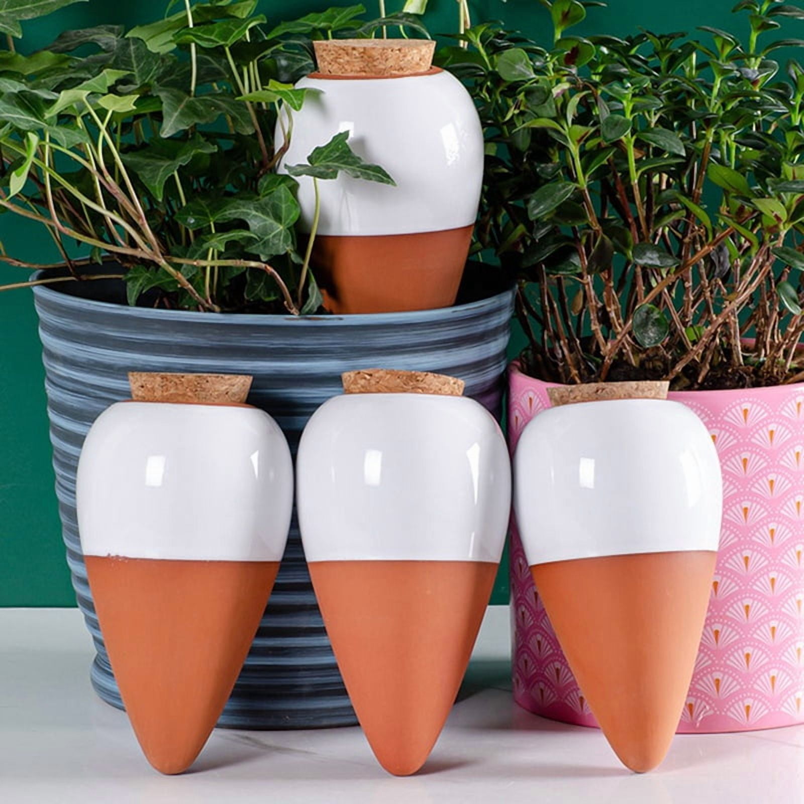 Plant Watering , Terracotta Watering Spike - Slow Release Watering Can,16 Ounces - Self Watering Spike,4pcs