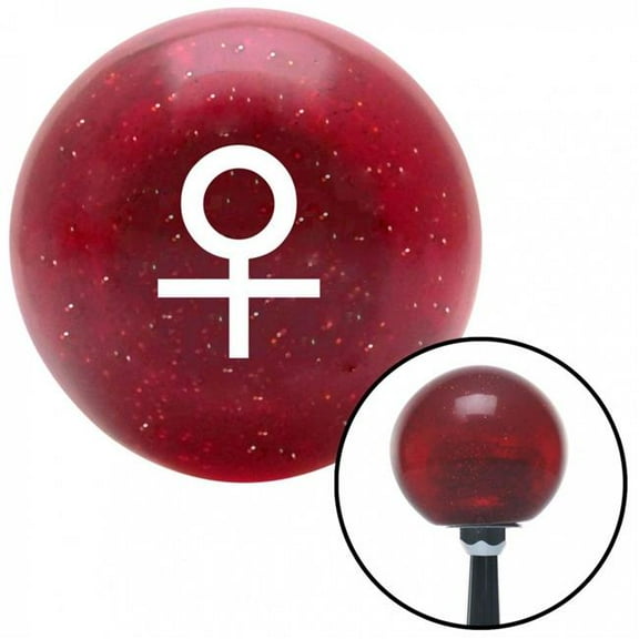 American Shifter 55852 White Female Red Metal Flake Shift Knob with M16 x 1.5 Insert Shifter Auto Manual