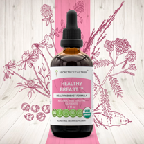 Organic Healthy Breast Alcohol-FREE Extract, Tincture, Glycerite Burdock, Vitex, Wild Yam, Red Clover, Chamomile, Yarrow. Healthy Breast Formula 4 oz