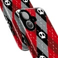 thumbnail image 2 of Skull Argyle Phone Case, Red Black Gray Gothic Pattern Protective iPhone Cover for iPhone 17 16 15 14 13 12 11 Pro Plus Mini, 2 of 6