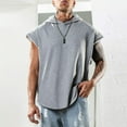 thumbnail image 3 of TBWNWG Men's Fitness T Shirt Training Pullover Sports Leisure Sleeve Hooded Vest Solid Color for,Sizes L, 3 of 3
