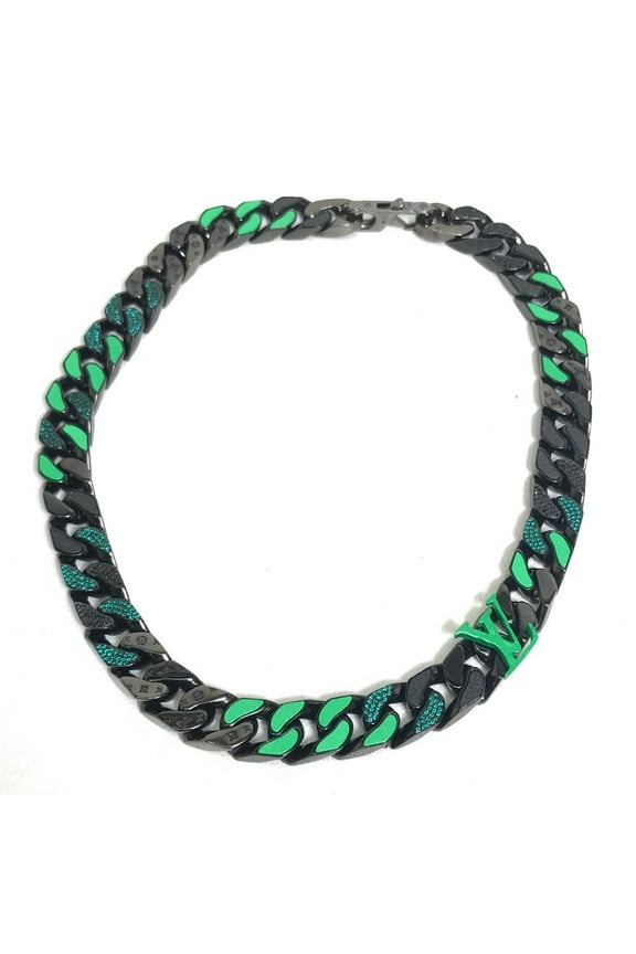 Pre-Owned LOUIS VUITTON MP2853 LV Collier Chain Link Patches Necklace in Metal,... (Fair)