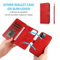 thumbnail image 4 of Galaxy S21 FE 5G Case and Cover, Allytech Detachable Magnetic Wallet Case PU Leather Full Body Protective Case with Credit Card Slots Wrist Strap for Samsung Galaxy S21 FE 5G 6.4 inch 2021, Red, 4 of 5