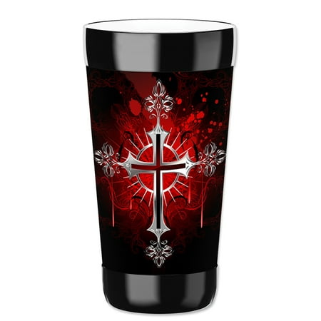 

Mugzie 16-Ounce Tumbler Drink Cup with Removable Insulated Wetsuit Cover - Fancy Cross