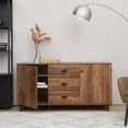 thumbnail image 3 of Teamson Home Brooklyn Sideboard with Storage Plus Metal Legs and Handles, Brown, 3 of 10