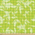 thumbnail image 2 of Leaves Fabric by the Yard, Vibrant Illustration of Summer Leaves Scattered on Vivid Tone Backdrop, Decorative Upholstery Fabric for Sofas and Home Accents, Apple Green Pale Yellow by Ambesonne, 2 of 5
