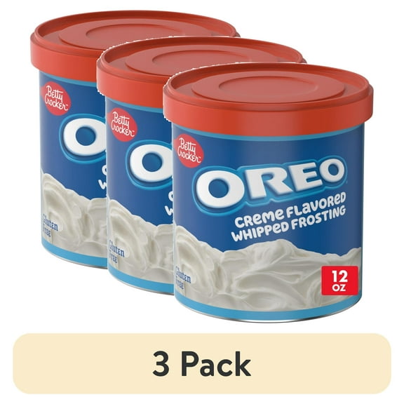 (3 pack) Betty Crocker OREO Creme Flavored Whipped Frosting, Gluten Free Frosting, 12 oz