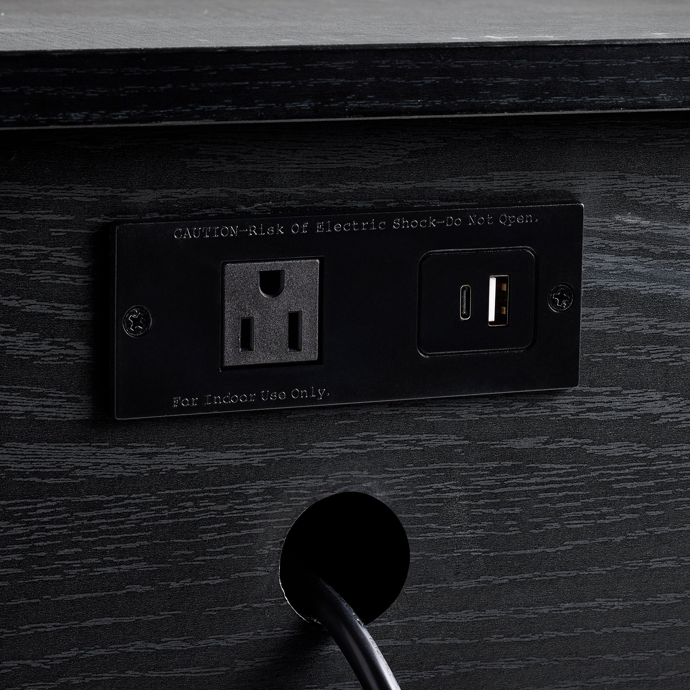 (2 pack) Better Homes & Gardens Juliet 3 Drawer Nightstand with USB, Black Finish