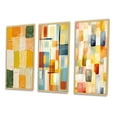 thumbnail image 3 of Designart "Retro Cubism Abstract Composition I" Modern Midcentury Framed Wall Art Set Of 3 - Gold Abstract Midcentury Frame Gallery Wall Set For Home Decor, 3 of 6