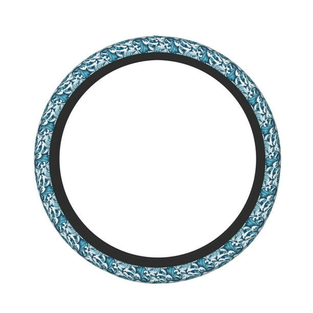Balery Ocean Waves Fundas elásticas antideslizantes para volante, funda protectora universal para hombre y mujer, 15 pulgadas, accesorios para coche.