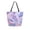 Pale Pink Marine Creatures, variant on Open Top Canvas Tote Bag with Zipper Reusable Shopping Bag 13.5x15" Roomy Carryall Lavender-colored Butterfly Pattern