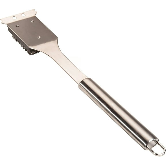 Stainless Steel 16.5" Long Handle Grill Cleaner Brush and Scraper for BBQ, Griddle, Grills, Cookout Tool, Grill Brush for Outdoor Grills BBQ Accessories