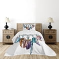 thumbnail image 4 of Ambesonne Feather Quilted Bedspread Set 2 Pcs, Ornate Dreamcatcher, Twin Size, Multicolor, 4 of 5