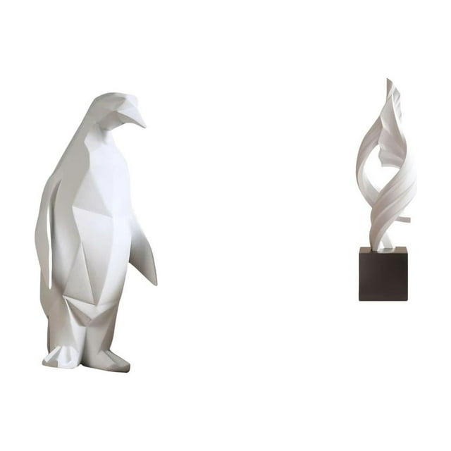 Escultura de pingüino, estatua de arte abstracto, figura de resina moderna, colección creativa, artesanías con líneas suaves, adecuada para dormitorio