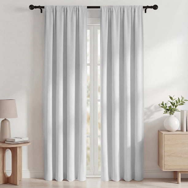 Blackout Cortinas, Cortinas Blackout Térmicas Aislantes 42x84 Pulgadas, Cortinas con Bolsillo para Barra Que Oscurecen la Habitación para Sala de Estar y Recámara, Paneles de Tratamiento de Ventanas