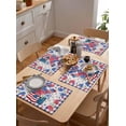 thumbnail image 5 of 4th of July Vase Floral Placemats Set of 4,Washable Woven Burlap Cloth Fabric Placemat for Square/Rectangle/Round/Oval Dining Table,Easy Clean Place Mats for Kids Patriotic Memorial Red Blue Plaid, 5 of 6