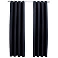 thumbnail image 1 of Cortinas opacas VidaXL, elegantes, negras, 137 x 160 cm, poliéster, 1 of 8