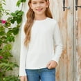 thumbnail image 6 of LNMQLPDBS Girls Tops Long Sleeve Soft Tees Kids Spring Fall Tops Crewneck Basic Layering T Shirt Solid Color Tees Toddler Clothes, 6 of 7