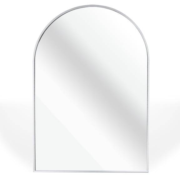 EJerilhxX Arched Wall Mirror 20x30 Inch, Silver Frame for Bathroom Vanity