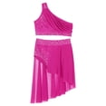 thumbnail image 6 of iiniim Girls Lyrical Dance Shiny Rhinestones Crop Top with Skirted Leotard 2-Piece Ballet Dance Outfits Hot Pink 10, 6 of 7