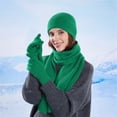 thumbnail image 2 of Fenny Scarf for Women Fitness 3 in 1 Women's Scarves & Wraps Knitted Winter Gloves Women Outdoor Womens Beanie Green, 2 of 4
