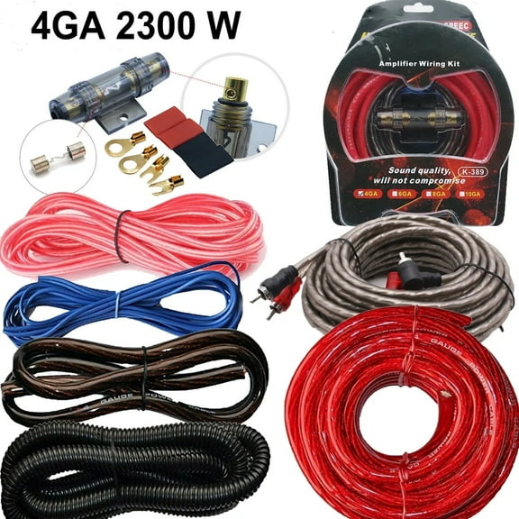 2300W 4 Gauge Car Audio Cable Kit Amplifier Install Amp RCA Subwoofer Sub Wiring